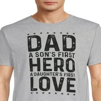 Babalar Günü Baba Kahraman Aşk erkek ve Büyük erkek Grafik Tee, Boyut S-3XL