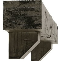 Ekena Millwork 8 H 8 D 72 W Ashford Kornişli, Perdahlı Bal Çiyli, Elle Kesilmiş Fau Odun Şöminesi Mantel Seti