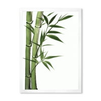 Designart 'Koyu Yeşil Bambu ve Yaprakların Detayı I' Geleneksel Çerçeveli Sanat Baskısı