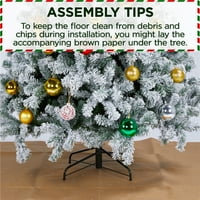 Easyfashion Ft Yapay Noel Ağacı Tatil Dekorasyon Prelit Akın Kalem Noel Ağacı Katlanabilir Standı ile, Yeşil