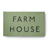 3' 5' Simply Daisy Farmhouse Ticking Farmhouse Şönil Alan Halısı, Açık Zeytin Yeşili
