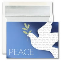 Kağıt Boş Noel Kartları ve Eşleşen Zarflar Seti, barış Güvercini, 25 Paket