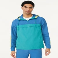 Ücretsiz Montaj erkek Colorblocked Naylon Anorak Ceket