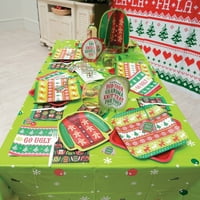 Çirkin Kazak Plastik Masa örtüsü, Parti Malzemeleri, Noel