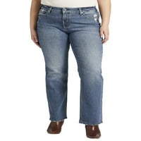 Gümüş Jeans A.Ş. Kadın Artı Boyutu Suki Orta Yükselişi İnce Bootcut Kot Bel boyutları 12-24