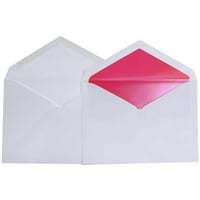 Kağıt Düğün Zarf Setleri, Sıcak Pembe Astarlı Beyaz Zarflar, iç ve Dış Zarflar