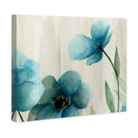 Wynwood Stüdyo Çiçek ve Botanik Duvar Sanatı Tuval Baskılar 'Mavi Çiçekler II' Florals-Mavi, Beyaz