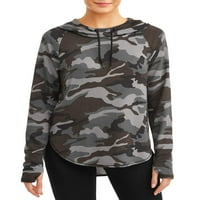 Avıa Kadın Athleisure Fransız Terry Camo baskılı kapüşonlu svetşört