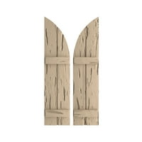 Ekena Millwork 11 W 72 H Timberthane Pecky Cypress İki Tahta Birleştirilmiş Tahta-n-Çıta w Çeyrek Yuvarlak Kemerli