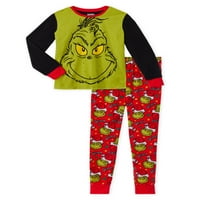 Grinch Erkek Tatil Uzun Kollu Pijama Takımı, 4-16 Beden