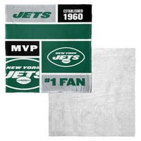 New York Jets NFL Colorblock Kişiselleştirilmiş İpek Dokunmatik Sherpa Atmak Battaniye