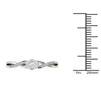 1 4Ct TDW Pırlantanın Gümüş söz yüzüğü