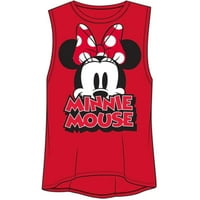 Minnie Mouse Kadın Modası Kırmızı Fiyonklu Kolsuz Bluz-XLarge