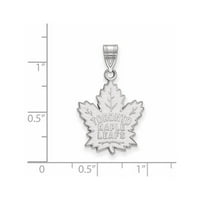 LogoArt 14K Beyaz Altın NHL LogoArt Toronto Akçaağaç Yaprakları Büyük Kolye
