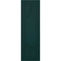 Ekena Millwork 12 W 45 H Gerçek Fit PVC Çalkalayıcı Sabit Montajlı Panjurlar, Termal Yeşil