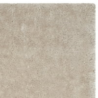 Luxe Paxton Katı Peluş Polyester Sevişmek Alan Kilim, Kemik, 8' 8' Kare