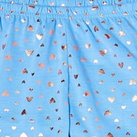 Btween Kız Çocuk Batik Aşk Kısa Kollu Pijama Takımı, 3'lü, 4-12 Beden