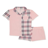 Rahat Reçeller Kızlar 2 Parçalı Kısa Kollu Şortlu Ceket Seti Pijama, 4-16 Beden