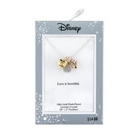 Disney 14KT Altın Flaş Kaplama Kristal Minnie Mouse Aşk Bowtiful Kolye Kolye, 18 + 2 Genişletici