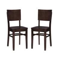 Linon McHenry Yemek Sandalyeleri, 2'li Set, Koyu Espresso Kaplama
