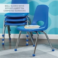 ECR4Kids Okul Yığını Sandalye Krom Bacaklar, Çoklu Boyutlar Renk Türleri