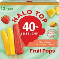 Halo Top Fruit Pops Çeşidi - Çilek, Ananas, Mango, paket