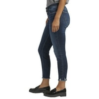 Gümüş Jeans A.Ş. Kadın Suki Mid Rise Skinny Kısa Kot Pantolon, Bel Ölçüleri 24-34
