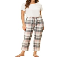 Benzersiz pazarlık kadın Salonu Buttoms Elastik Bel Pijama Ekose Pijama Pantolon