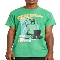 Minecraft erkek ve büyük erkek korku sarmaşık kızdırma kısa kollu grafik T-shirt, 2'lipaket