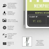Pist Avenue Şehirler ve Skylines Duvar Sanatı Tuval Baskılar 'Memphis Bagaj Etiketi' Amerika Birleşik Devletleri