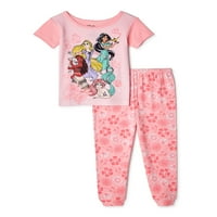 Disney Prensesleri Yürümeye Başlayan Kızların Pamuklu Pijamaları, Set