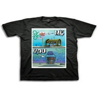Erkek Sünger Bob Meme Me VS You Kısa Kollu grafikli tişört