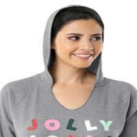 Tatil Zamanı Kadın ve Kadın Artı Grafik Termal Kapüşonlu Sweatshirt