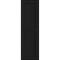 Ekena Millwork 12 W 53 H Gerçek Uyum PVC iki eşit Düz Panel Panjur, Siyah