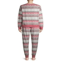 Gizli Hazineler kadın ve kadın Artı Bulanık Lüks Uzun Kollu Üst ve Pantolon Pijama Takımı, 2 Parça
