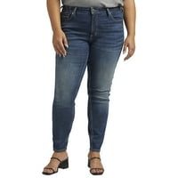 Gümüş Jeans A.Ş. Artı Boyutu Suki Orta Rise Skinny Jeans Bel Boyutları 12-24