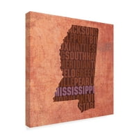 Marka Güzel Sanatlar 'Mississippi Devlet Kelimeler' Tuval Sanat tarafından Kırmızı Atlas Tasarımlar