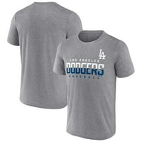 Erkek Majestic Heathered Gri Los Angeles Dodgers Kazanmak T-Shirt