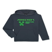 Minecraft Erkek Uzun Kollu Grafik Kapüşonlu Sweatshirt, 4-18 Beden