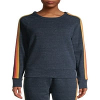 Athletic Works Kadın Atlet 5 Şeritli Bisiklet Yaka Sweatshirt - Sarı Turuncu Kırmızı Kahverengi Siyah